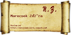 Marecsek Zóra névjegykártya